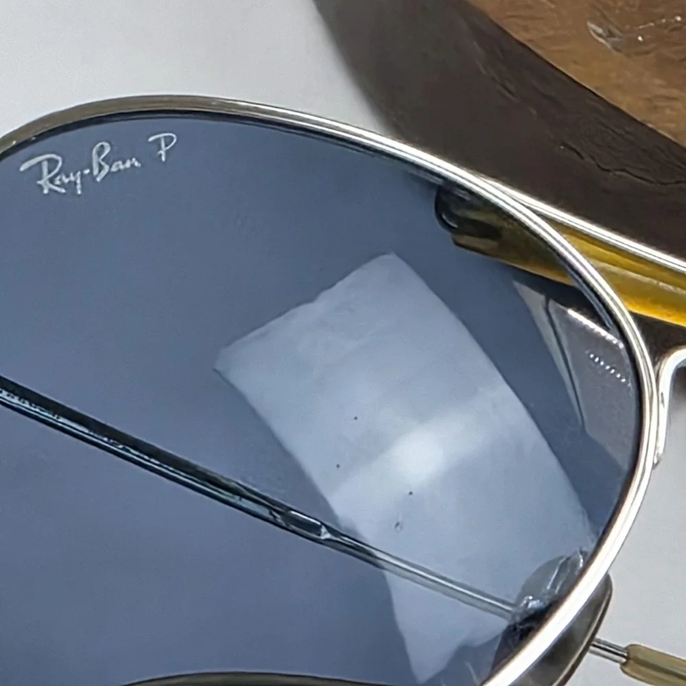 Ray-Ban RB 8063 Chromance Sunglasses Mens 55-16 Silver Titanium Blue Polarized